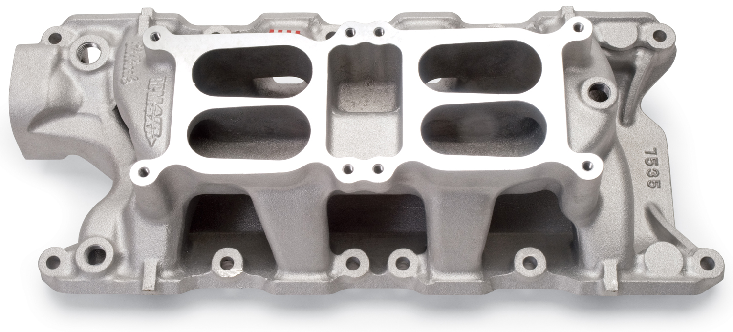 7535 Edelbrock RPM Dual-Quad Air-Gap Manifold, Ford 260/289/302