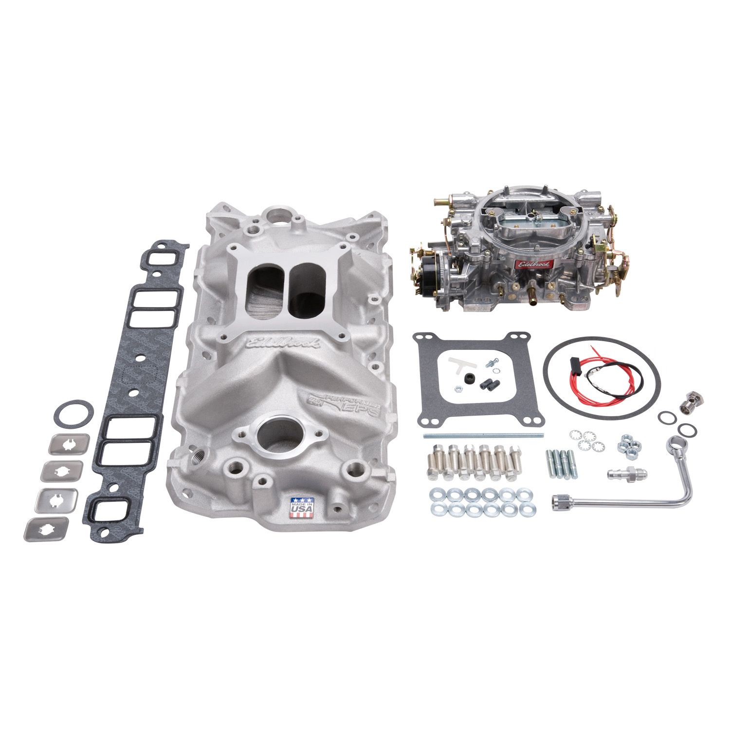 Performer EPS 650cfm Manifold/Carb Kit, Chevrolet Small Block 55-86