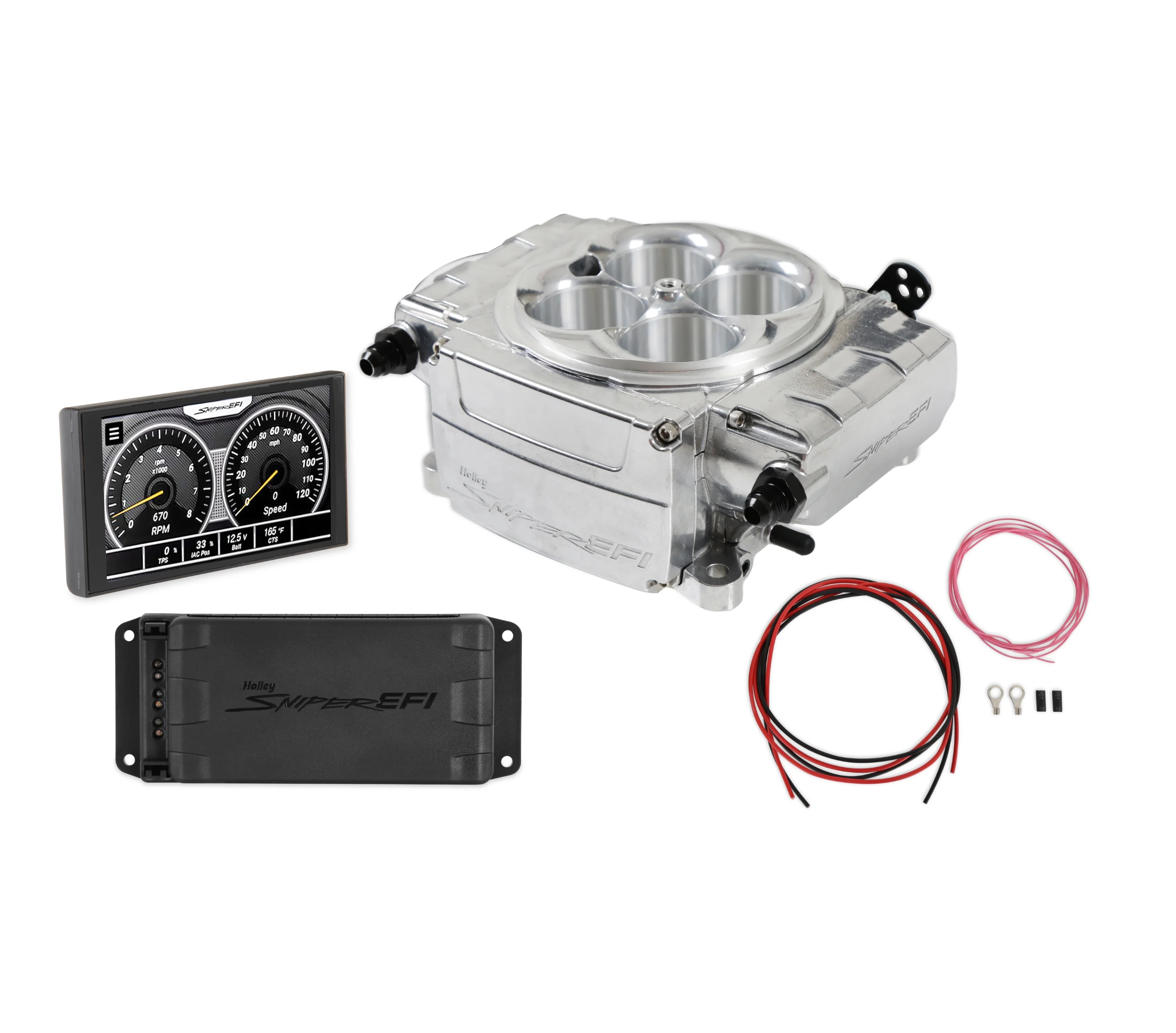 550-510-5PX Holley Holley Sniper 2 EFI. Shiny. Base Kit. With PDM, 5" Display