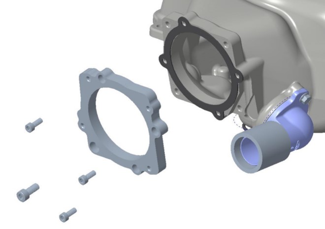 300-903 Holley Holley Throttle Body Adapter - Ford 7.3L Low-Profile Intake Manifold - GT500 Throttle Body