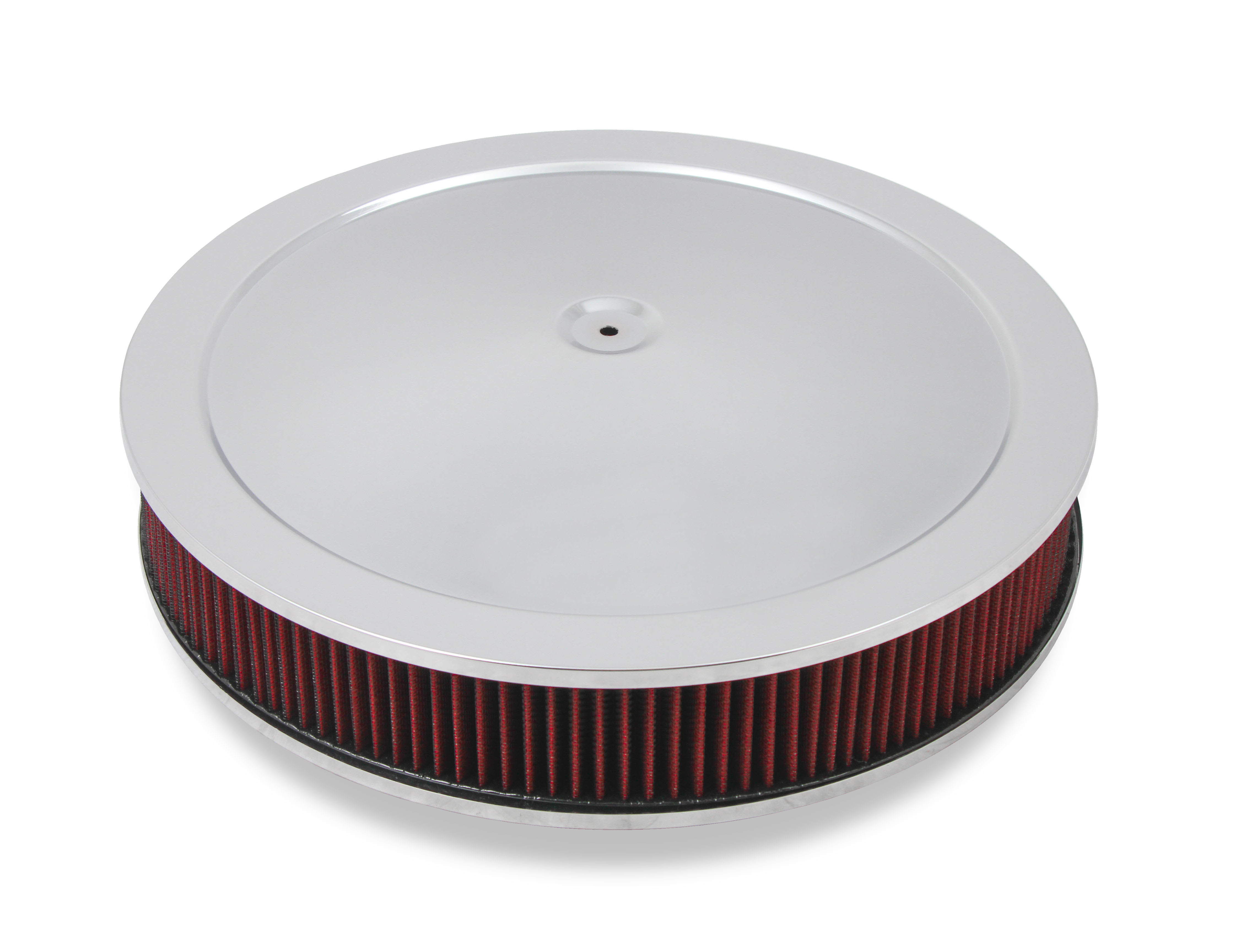 120-4130 Holley 4150 Drop Base Air Cleaner Chrome w/3" Red Washable Gauze Filter