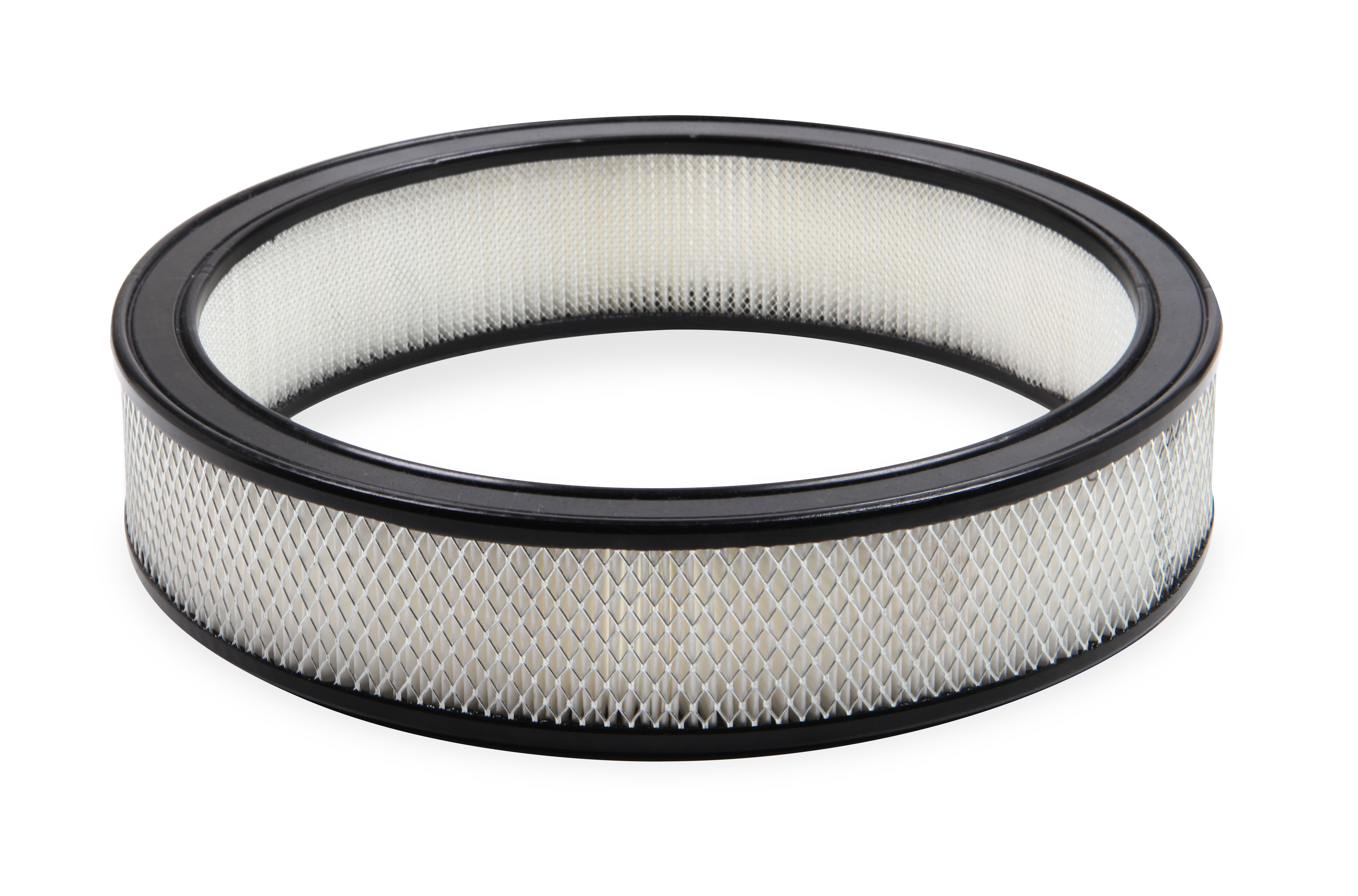 120-178 Holley Air Filter - 14"x3" - White Paper Element - Black Ring