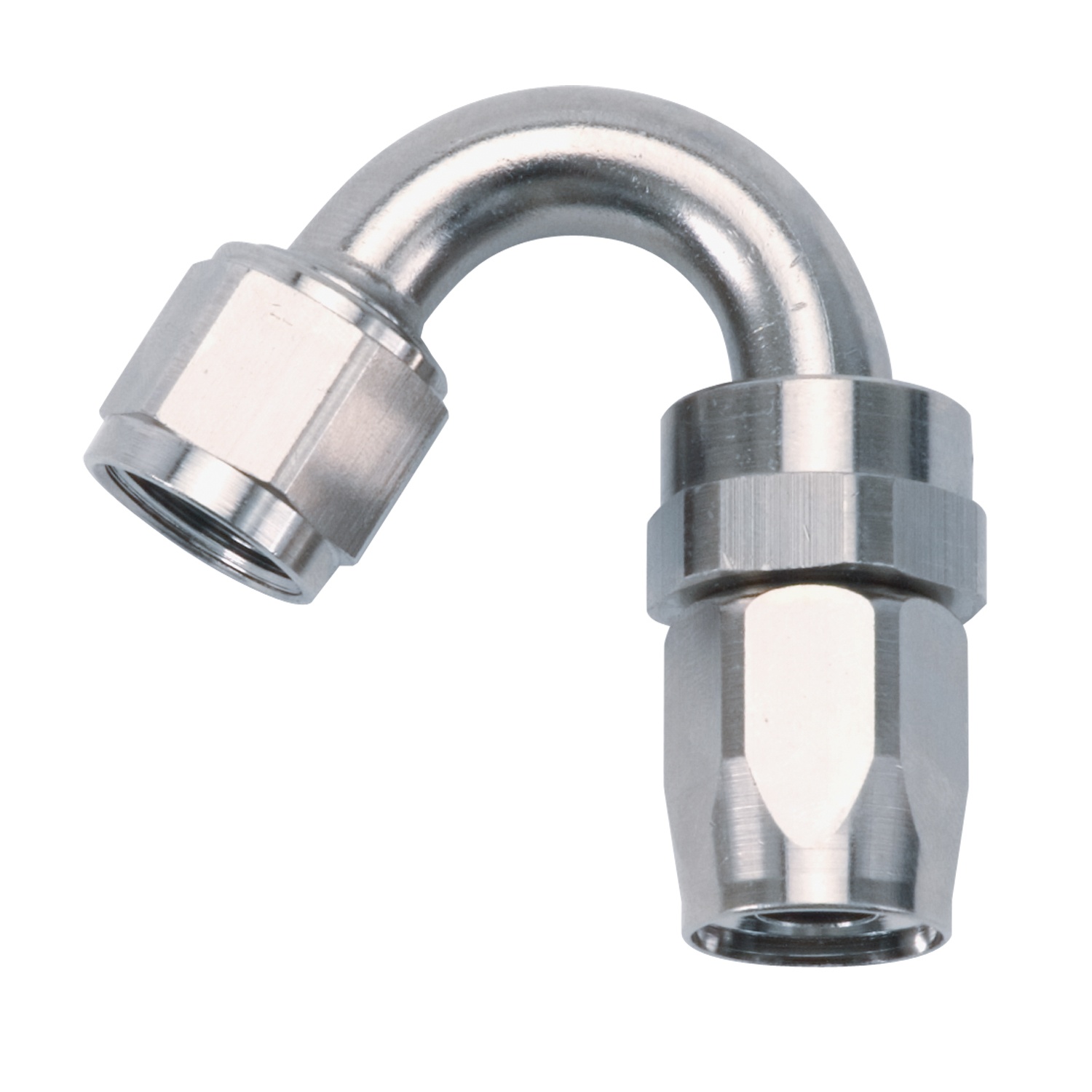 Full Flow Swivel Hose End, 150 Degree, Tight Radius
