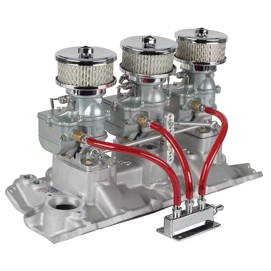 Tri-Power 97-Series Manifold/Carb Kit, Chevrolet Small Block, 55-86