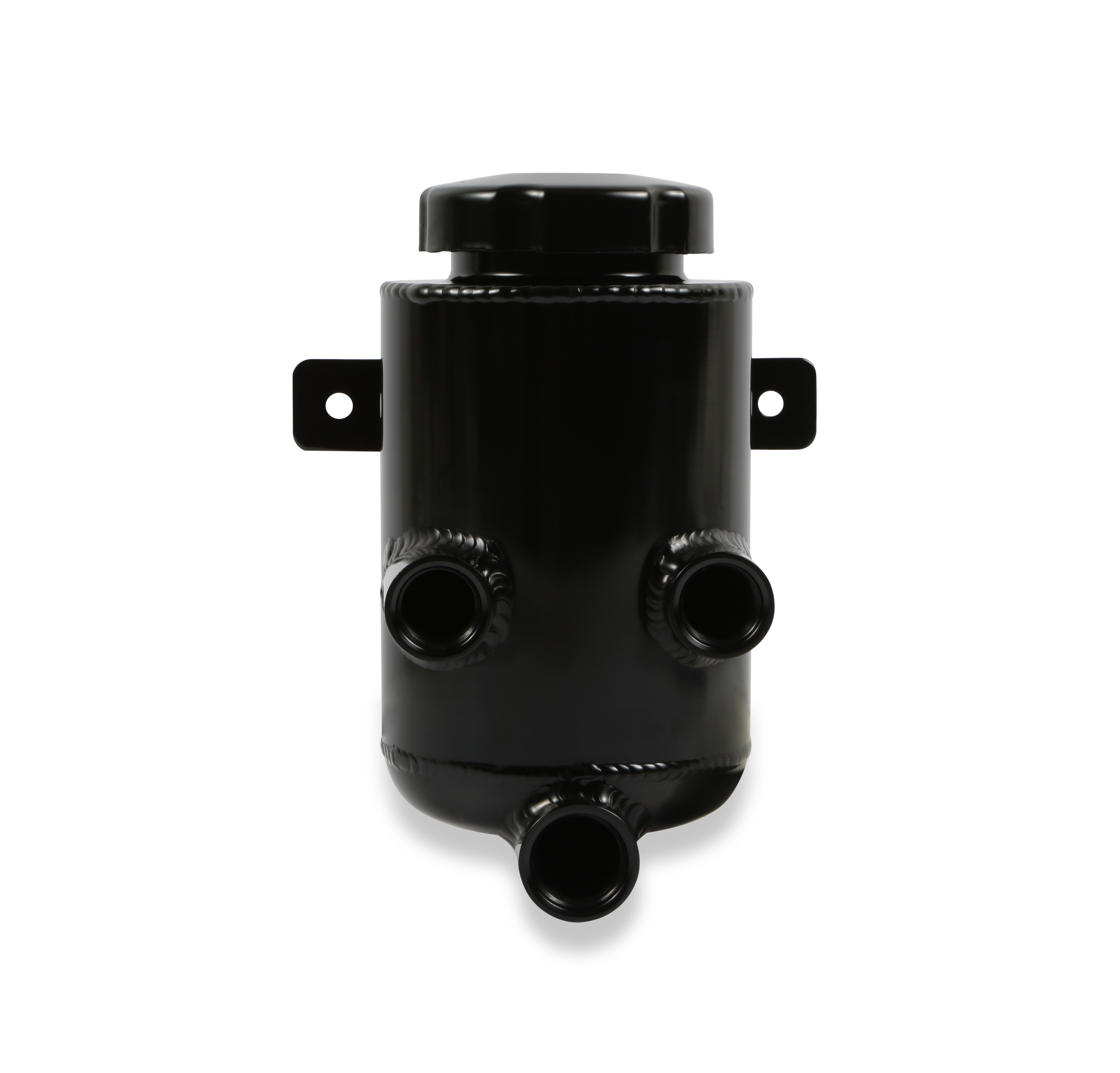 198-212 Holley Holley Power Steering Remote Reservoir - Black Aluminum with Bracket