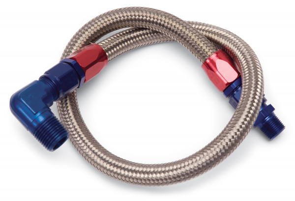 Fuel Hose Braided Stainless, Universal 27 Inch, 1/2 NPT