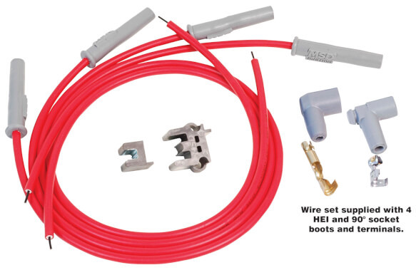 Super Conductor Wire Set, Universal 4-Cylinder Multi-Angle Plug, HEI & Socket