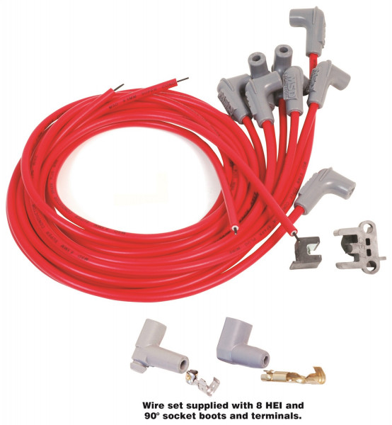Super Conductor Wire Set, Universal V8 90° Plug, HEI & Socket