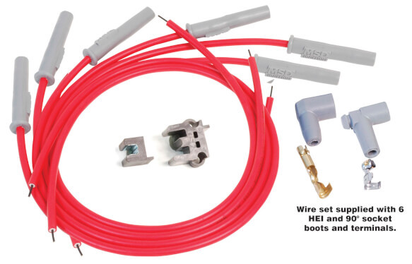 Super Conductor Wire Set, Universal 6-Cylinder Multi-Angle Plug, HEI & Socket